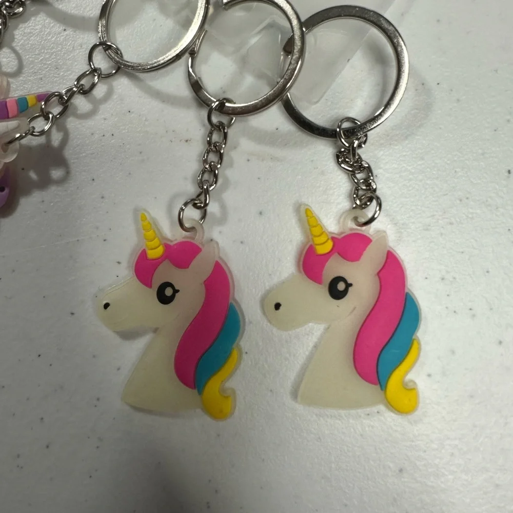 10 pack Colorful Unicorn Keychains great for party favors or gifts